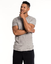 Mens Solid Color T-Shirt in Gray