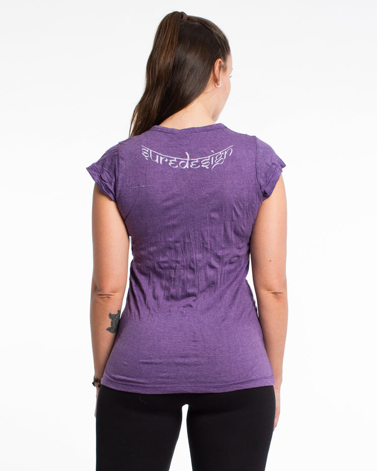 Womens Dreamcatcher T-Shirt in Silver on Purple