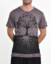 Mens Tree of Life  T-Shirt in Brown