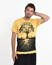 Mens Tree of Life T-Shirt in Yellow