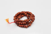 Tibetan Auburn Wooden Prayer Beads Mala