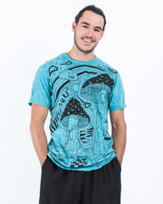 Mens Magic Mushroom T-Shirt in Turquoise