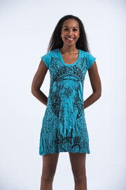 Womens Wild Elephant Dress in Turquoise