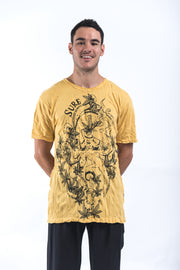 Mens Octopus Weed T-Shirt in Yellow