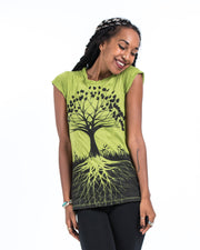 Womens Tree of Life T-Shirt in Lime