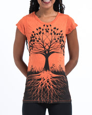 Womens Tree of Life T-Shirt in Orange
