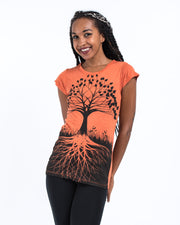 Womens Tree of Life T-Shirt in Orange