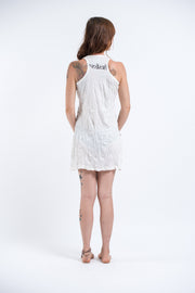Womens Octopus Weed Tank Dress in White