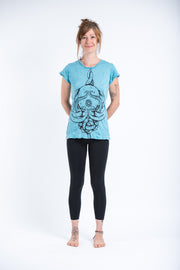 Womens Octopus Mandala T-Shirt in Turquoise