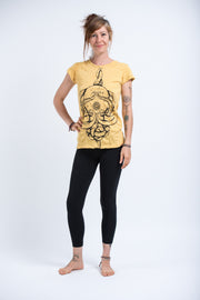 Womens Octopus Mandala T-Shirt in Yellow