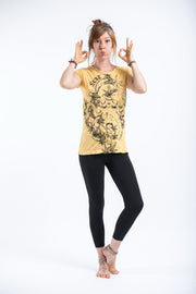 Womens Octopus Weed T-Shirt in Yellow