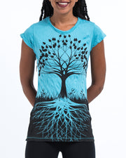 Womens Tree of Life T-Shirt in Turquoise