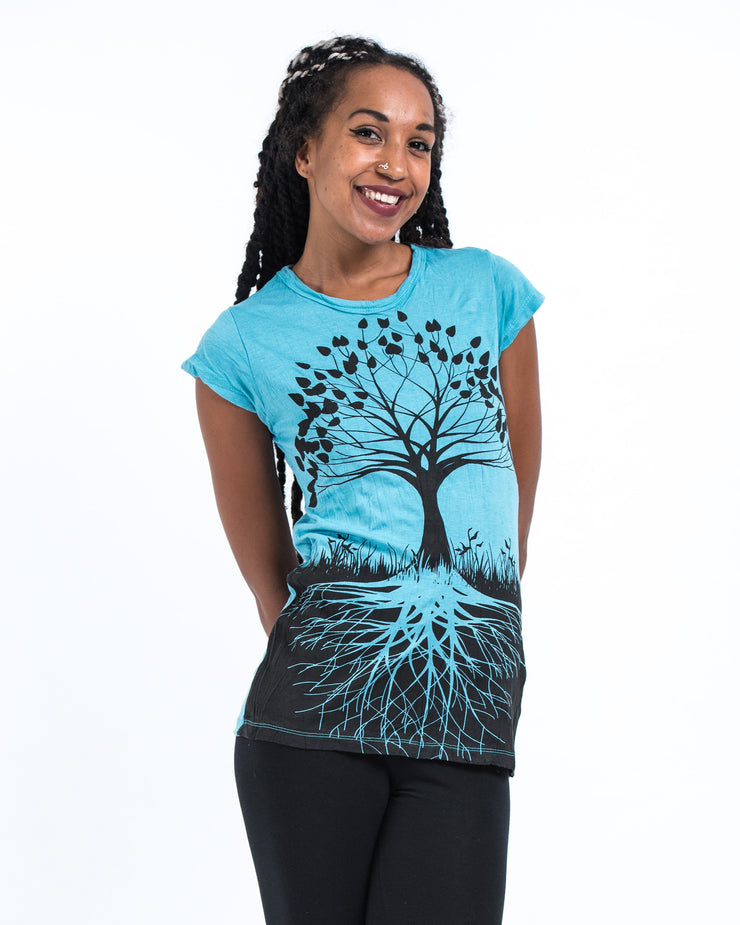 Womens Tree of Life T-Shirt in Turquoise