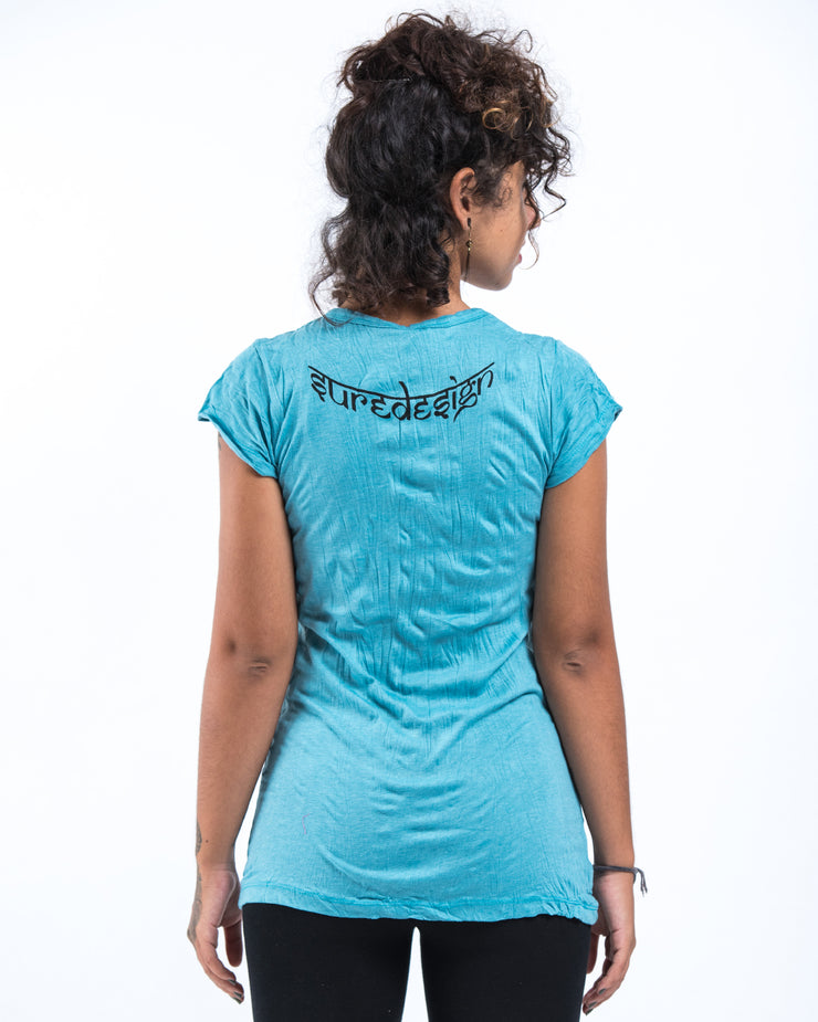 Womens Chakra Fractal T-Shirt in Turquoise