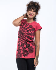 Womens Chakra Fractal T-Shirt in Red