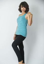 Womens Solid Color Tank Top in Turquoise