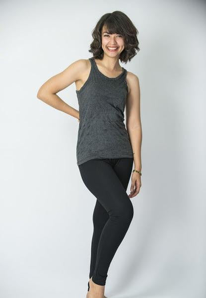 Womens Solid Color Tank Top in Black