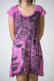 Womens Butterfly Buddha Dress in Pink