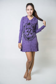 Womens Infinitee Om Hoodie Dress in Purple