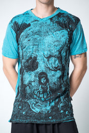 Mens Wonderland T-Shirt in Turquoise