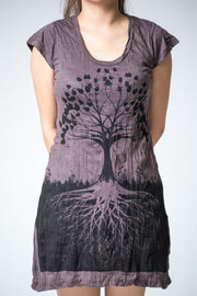 Womens Tree of Life Dress in Brown