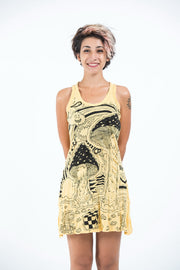 Womens Magic Mushroom Tank Dress in Yellow