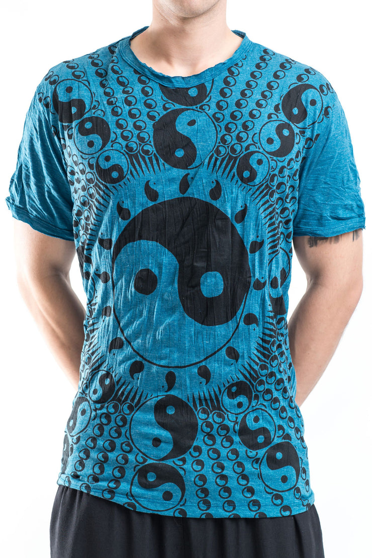 Mens Multi Yin-Yang T-Shirt in Denim Blue