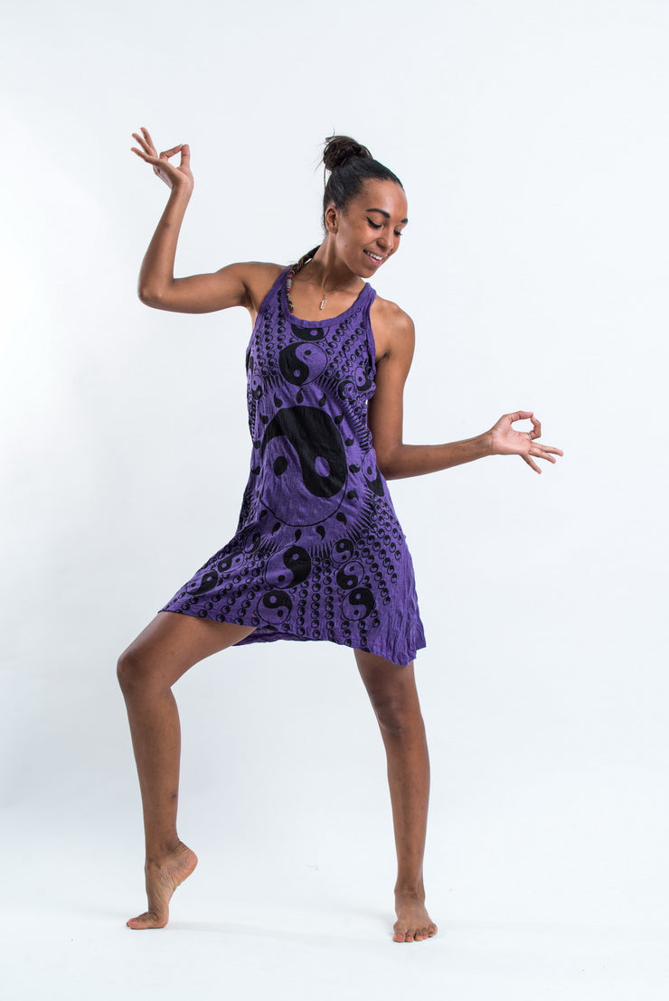 purple tank dress womens Showmall Women's Plus Size Sundress Sleeveless Crew Neck Tank Dress with Pockets Summer Casual 3X Purple