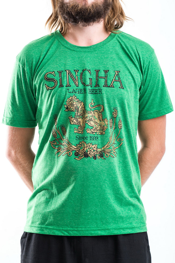 Vintage Style Singha Beer T-Shirt in Green
