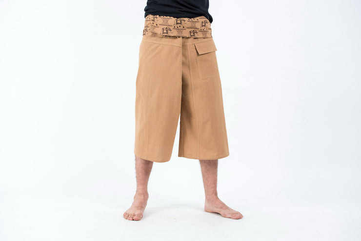 Unisex Cropped Thai Fisherman Pants in Cream