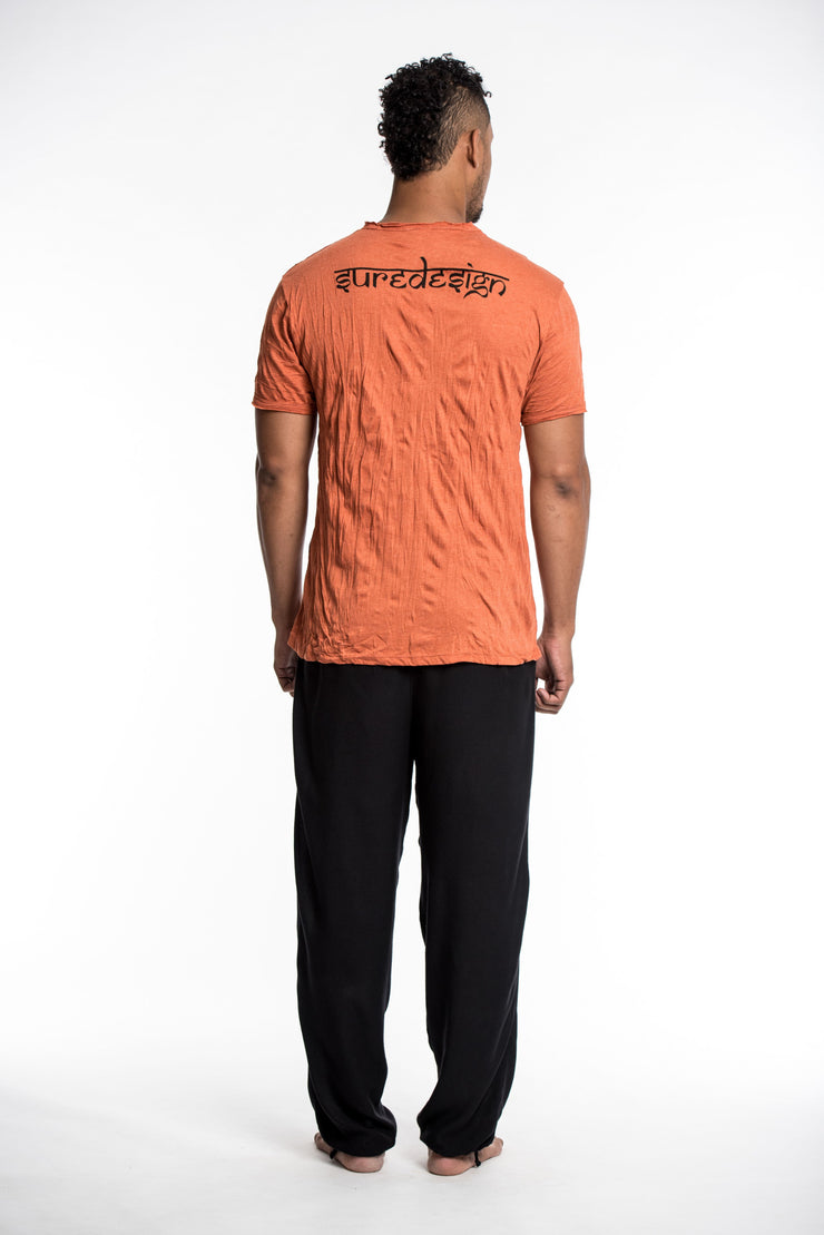 Mens Om Meditation Tree T-Shirt in Orange