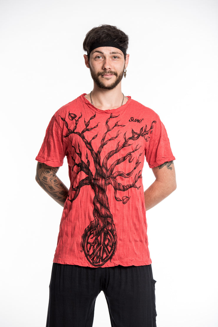 Mens Peace Tree T-Shirt in Red