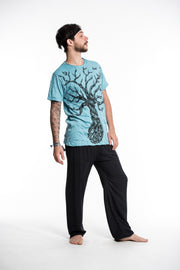 Mens Peace Tree T-Shirt in Turquoise