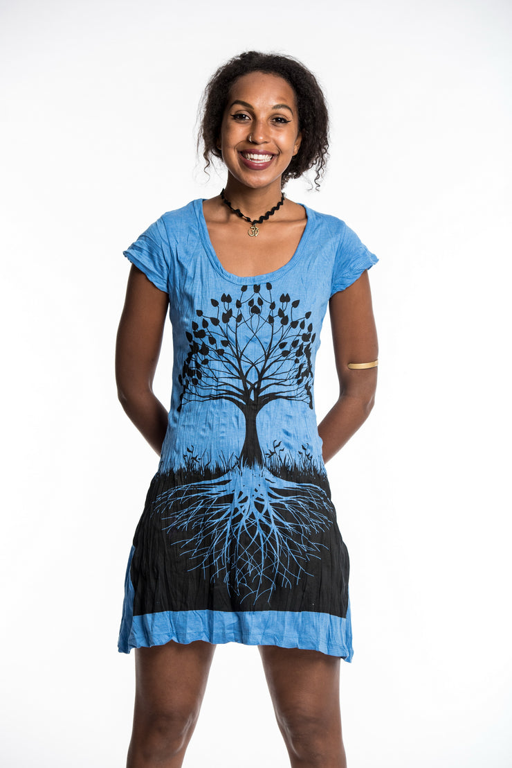 Womens Tree of Life Dress in Blue