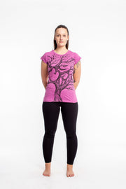Womens Om Tree T-Shirt in Pink