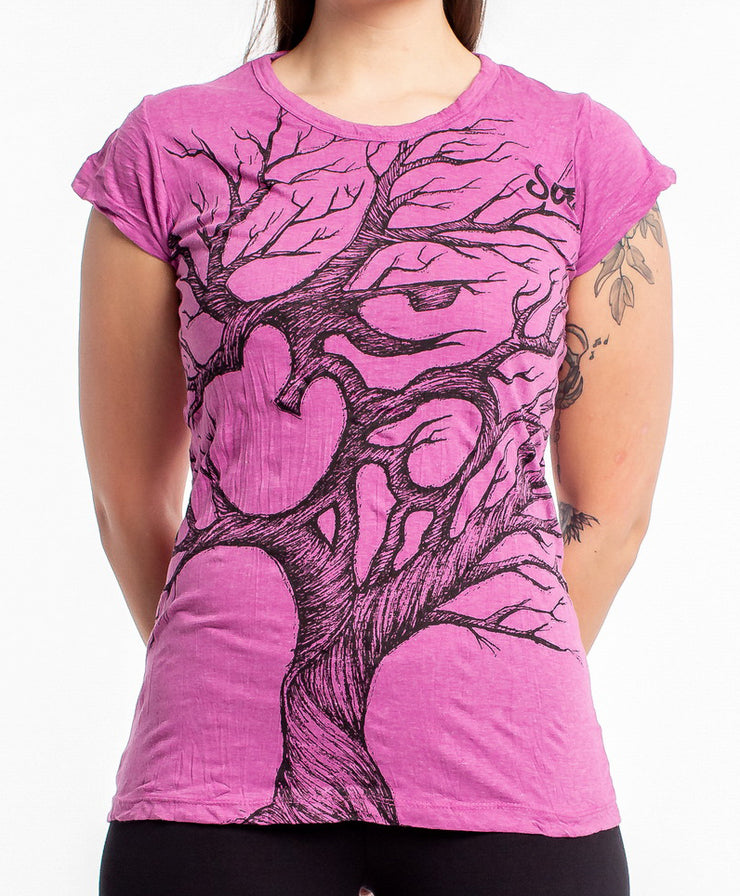 Womens Om Tree T-Shirt in Pink