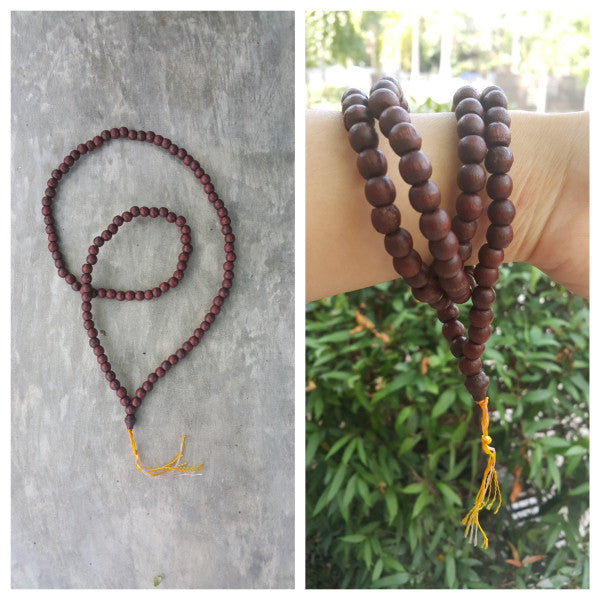 Tibetan Brown Wooden Prayer Beads Mala
