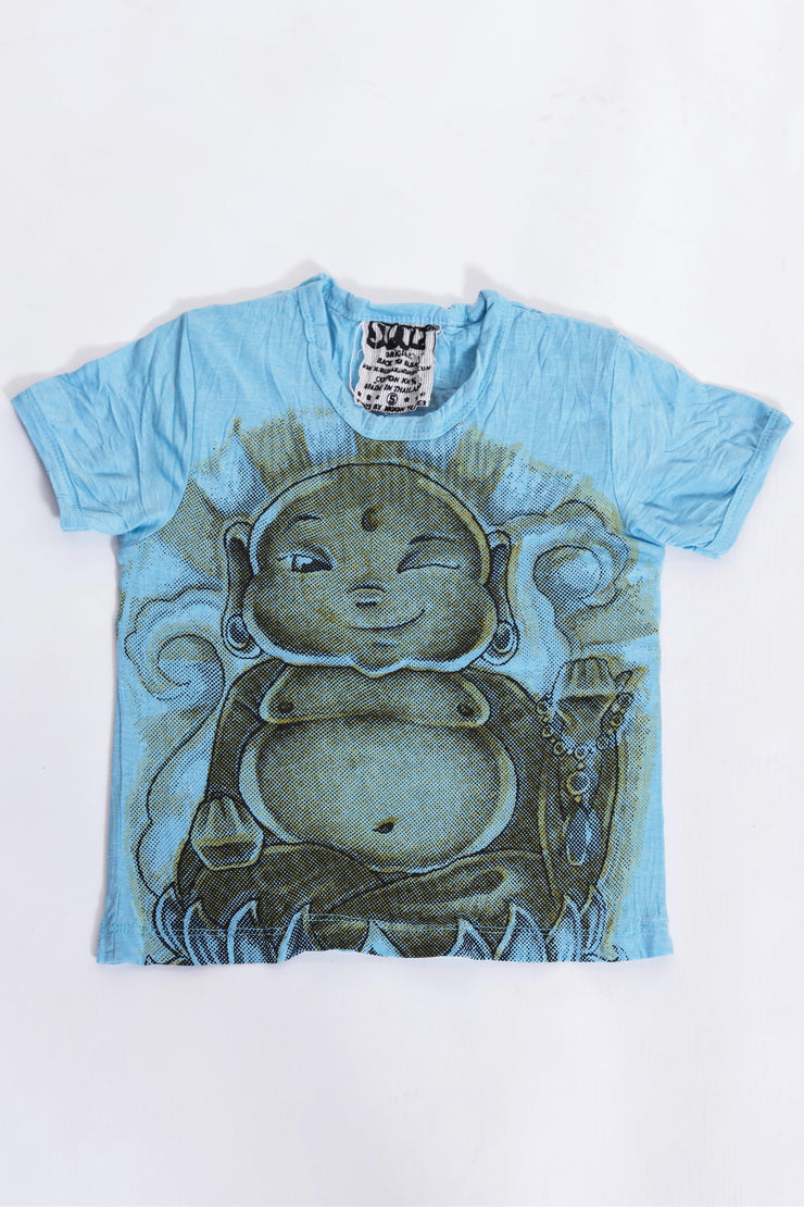 Kids Baby Buddha T-Shirt in Light Blue