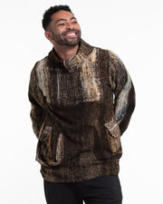 Patch Hand Printed Non-Stretch Thai Cotton Pullover in Brown