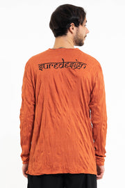 Unisex Happy Dog Long Sleeve T-Shirt in Orange