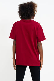 Unisex Cotton T-Shirt with Tribal Pocket in Red