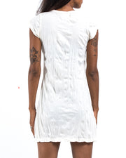 Womens Solid Color Dress in White