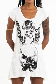 Womens Space Man Dress in White