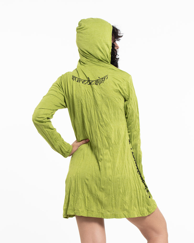 lime green hoodie dress Sure Design Womens Infinitee Om Hoodie Dress in Lime