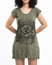 Womens Om and Koi Fish Dress in Green