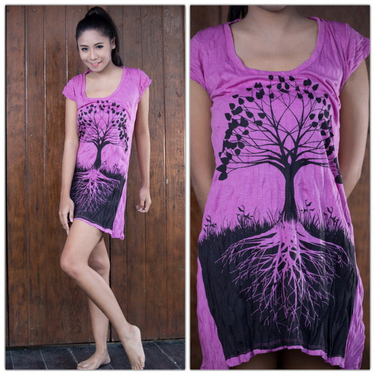 Womens Tree of Life Dress in Pink
