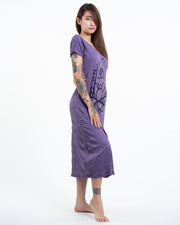 Womens Lotus Om V Neck Long Dress in Purple