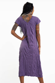 Womens Lord Ganesh V Neck Long Dress in Purple