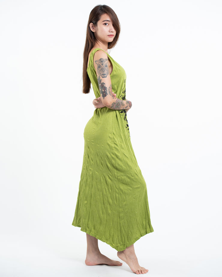 Sure Design Womens Ganesh Chakra Long Tank Dress in Lime Sure Design Womens Ganesh Chakra Long Tank Dress in Lime