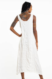 Womens Lord Ganesh Long Tank Dress in White